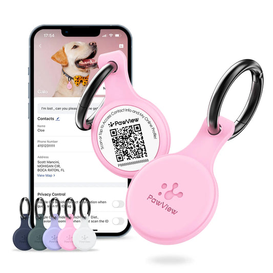 Pawview QR & NFC Dog ID Tag, Personalized Pet Profile, Emergency Contact & Scan Alert, Suitable for Collars and Harnesses Dog Accessories