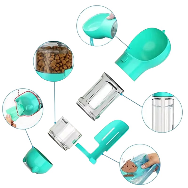 Outdoor Travel Pet Water Bottle Portable Dog Cat Drinking Bowl Water Dispenser Feeder with Shovel for All Pets