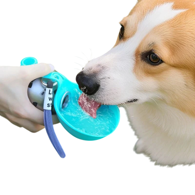 Portable Dogs Drinking Bottle with Silicone Bowl, 285Ml Leak-Proof Dog Drinking Bottle for Cats and Dogs,Outdoor Walks and Hikes