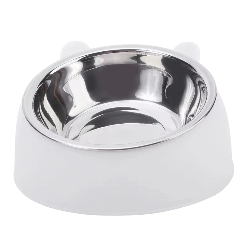 1/2/5Pcs Cat Bowl Creative Inclined Kitten Puppy Food Feeding Bowls Stainless Steel Cats Drinking Feeder Pet Dogs Cats Feeders