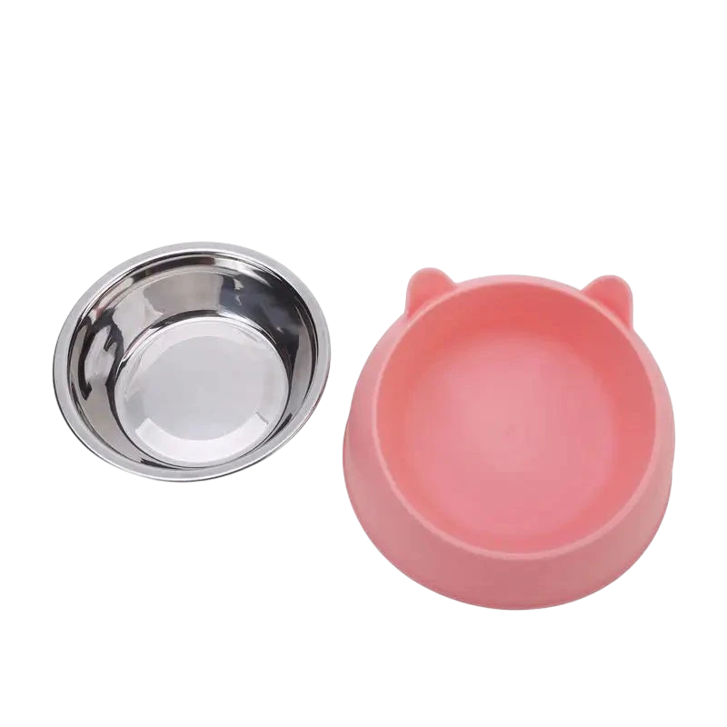1/2/5Pcs Cat Bowl Creative Inclined Kitten Puppy Food Feeding Bowls Stainless Steel Cats Drinking Feeder Pet Dogs Cats Feeders