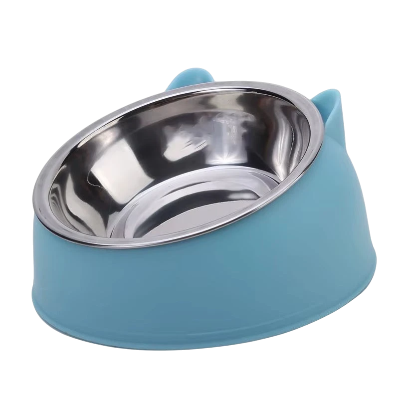 1/2/5Pcs Cat Bowl Creative Inclined Kitten Puppy Food Feeding Bowls Stainless Steel Cats Drinking Feeder Pet Dogs Cats Feeders