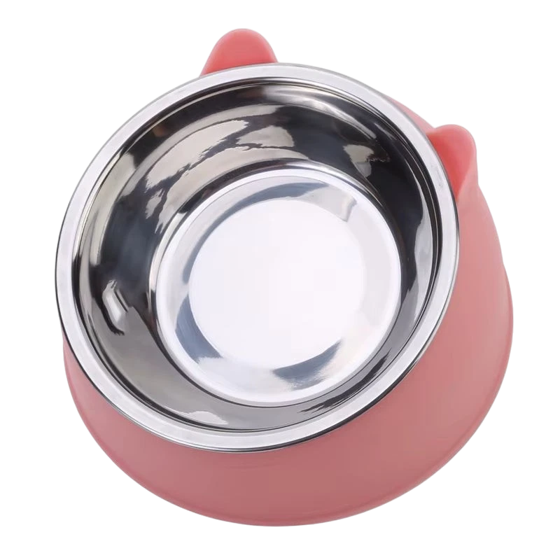 1/2/5Pcs Cat Bowl Creative Inclined Kitten Puppy Food Feeding Bowls Stainless Steel Cats Drinking Feeder Pet Dogs Cats Feeders