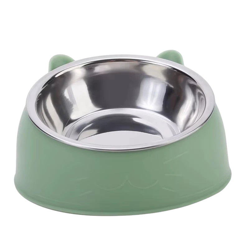 1/2/5Pcs Cat Bowl Creative Inclined Kitten Puppy Food Feeding Bowls Stainless Steel Cats Drinking Feeder Pet Dogs Cats Feeders