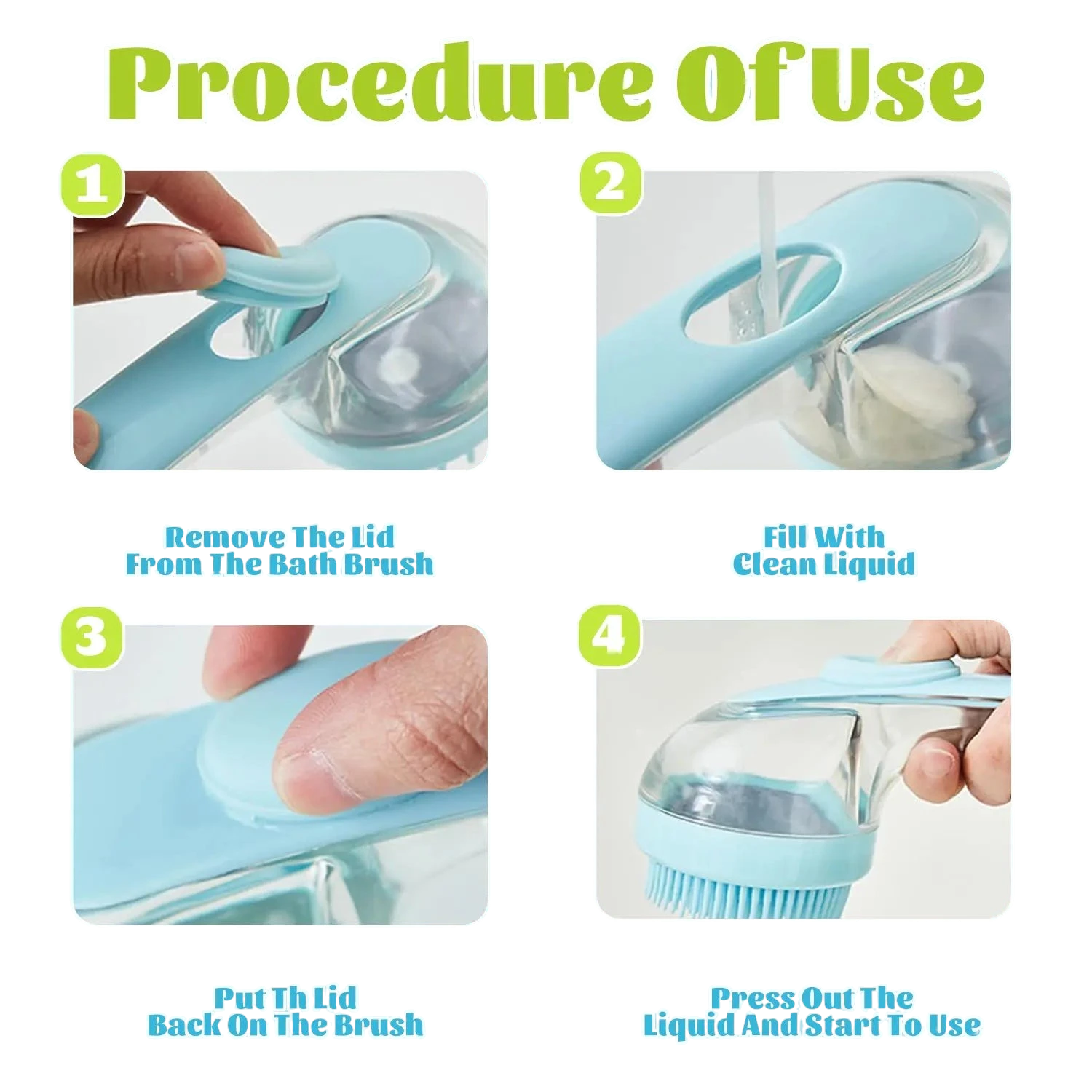 Pet Bath Brush with Shampoo Dispenser for Dogs & Cats, Ergonomic Handle, Gentle Massage Grooming Tool, Easy to Use, Essential Dog Bath Supply
