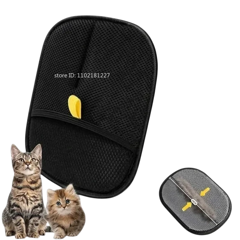 Pet Hair Removal Set Tool Reusable Static Removal Gloves Double-Sided Grooming Gloves Remove Dog Cat Fur Hair for Carpets Sofa