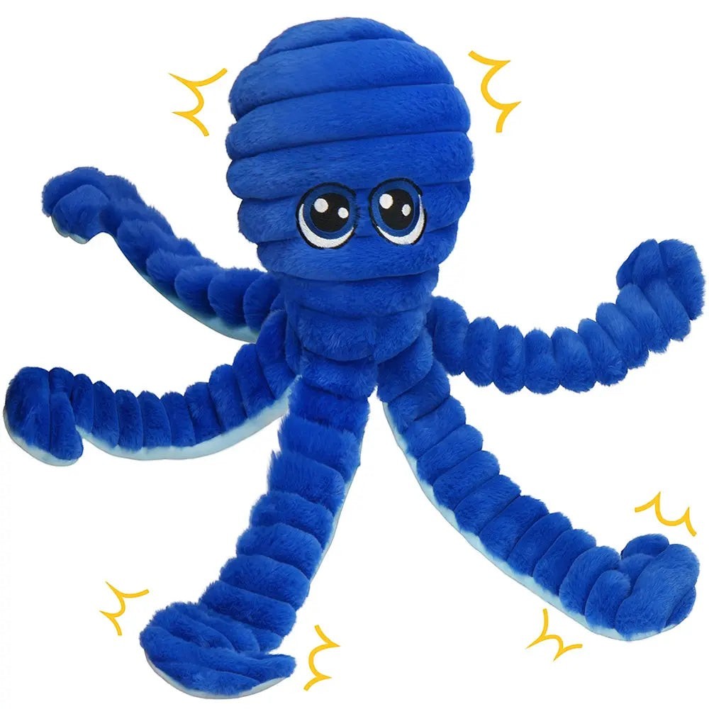 Prime Pets Dog Toys for Large Dogs, 27” Extra Large Plush Octopus Dog Toy, Crinkle Squeaky Dog Toys for Small Medium Large Dogs, Tug of War Dog Chew Toy, Yellow