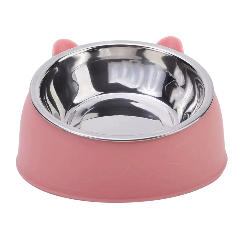 1/2/5Pcs Cat Bowl Creative Inclined Kitten Puppy Food Feeding Bowls Stainless Steel Cats Drinking Feeder Pet Dogs Cats Feeders