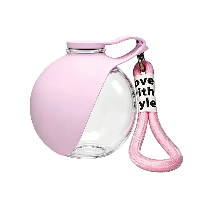 Portable Dogs Drinking Bottle with Silicone Bowl, 285Ml Leak-Proof Dog Drinking Bottle for Cats and Dogs,Outdoor Walks and Hikes