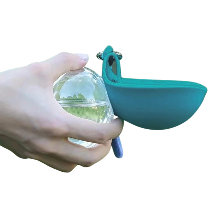 Portable Dogs Drinking Bottle with Silicone Bowl, 285Ml Leak-Proof Dog Drinking Bottle for Cats and Dogs,Outdoor Walks and Hikes