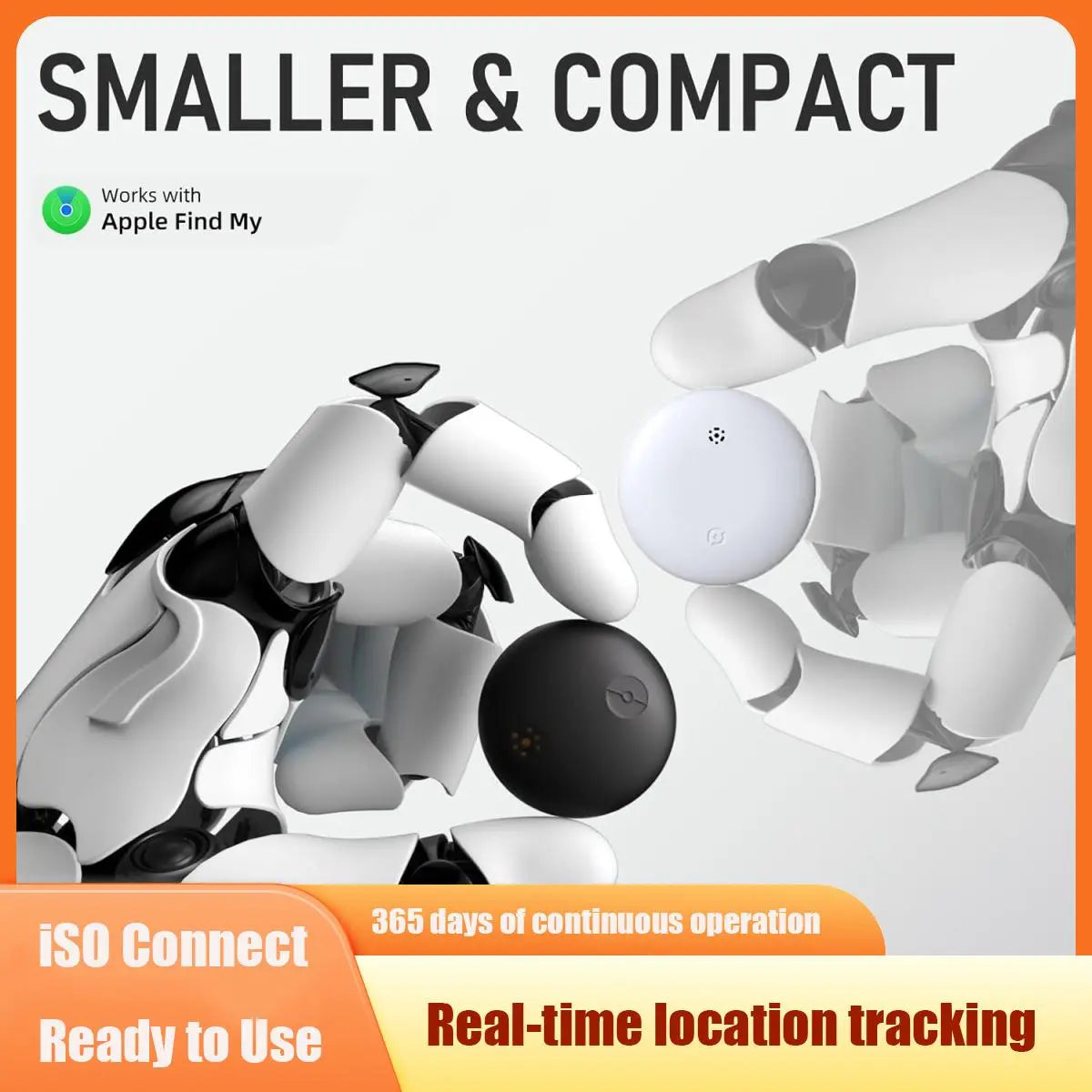Apple Find My Smart Mini Cat & Dog Pet Tracker, Ios Compatible, Leather Adjustable Collar, Small Medium Large Dogs Puppies