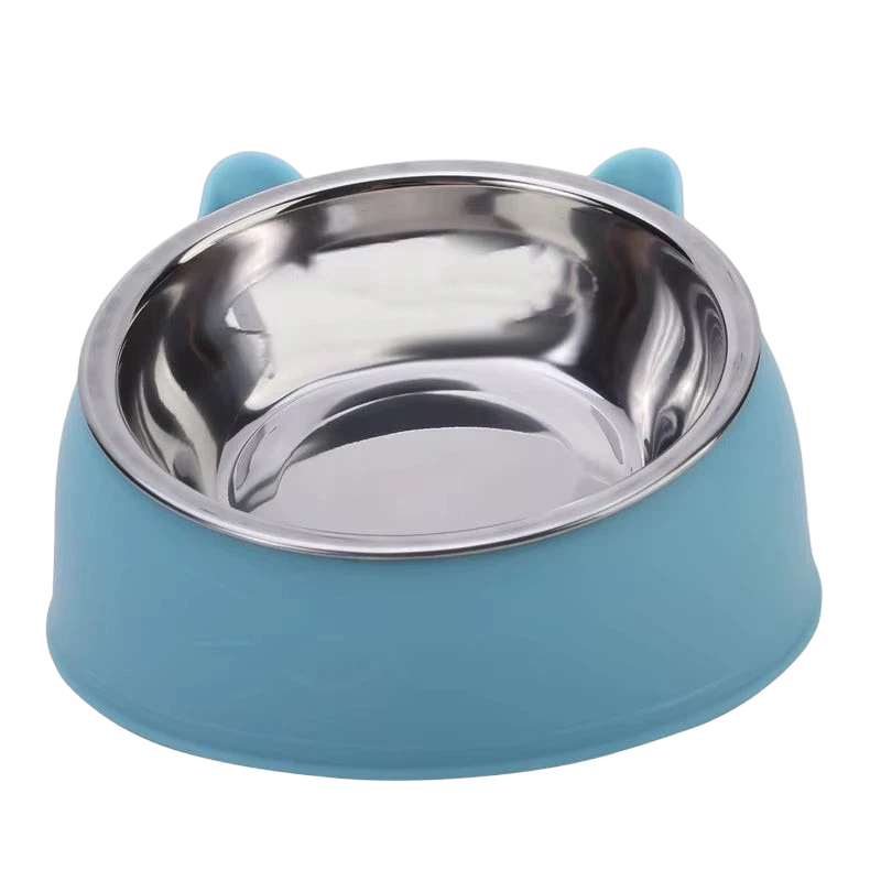 1/2/5Pcs Cat Bowl Creative Inclined Kitten Puppy Food Feeding Bowls Stainless Steel Cats Drinking Feeder Pet Dogs Cats Feeders