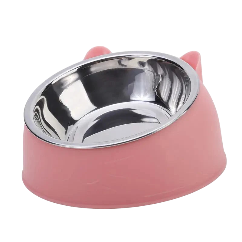 1/2/5Pcs Cat Bowl Creative Inclined Kitten Puppy Food Feeding Bowls Stainless Steel Cats Drinking Feeder Pet Dogs Cats Feeders