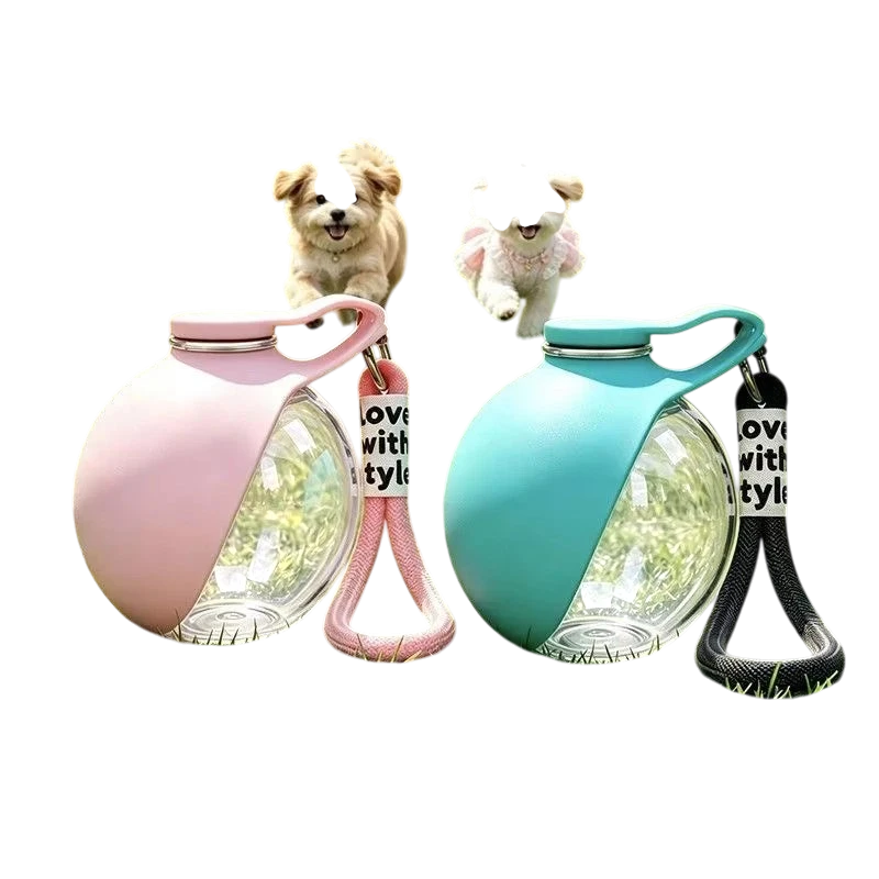 Portable Dogs Drinking Bottle with Silicone Bowl, 285Ml Leak-Proof Dog Drinking Bottle for Cats and Dogs,Outdoor Walks and Hikes